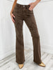 Judy Blue STATE OF GRACE Hi-Rise Brown Garment Dyed Flare Jeans