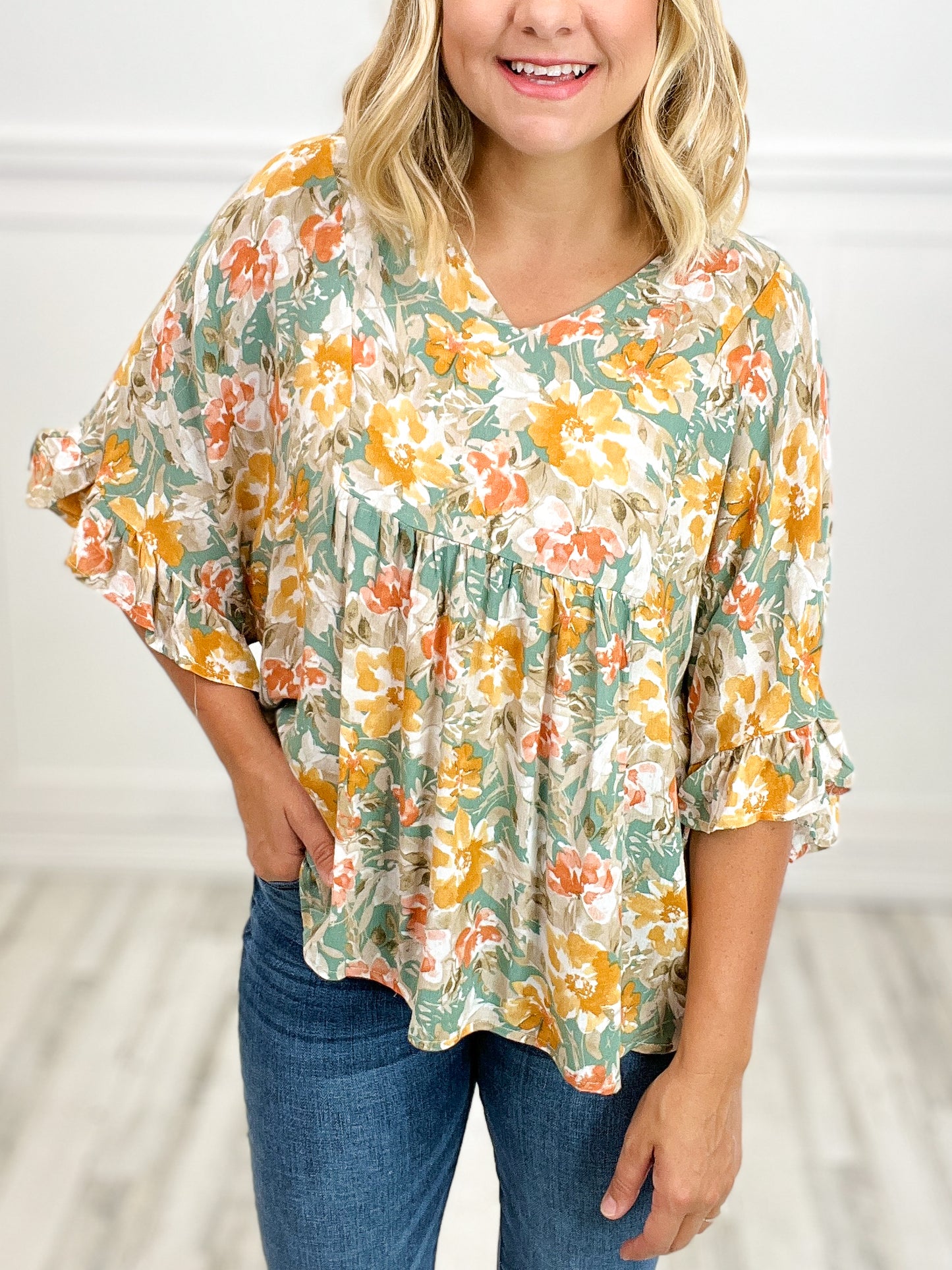 Moving On Floral Poncho Top