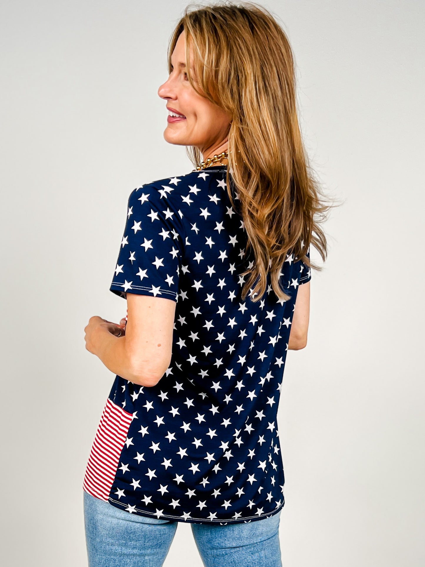 Stars and Stripe Short Sleeve Top
