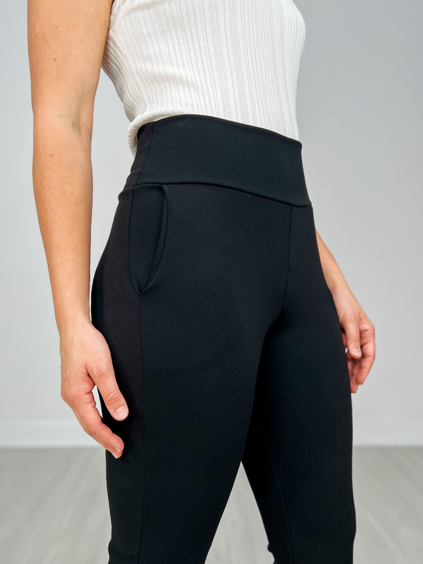 Flare Pants With Side Waist Band And Pockets