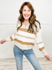 Multi Color Long Sleeve Striped Scoop Neck Sweater