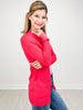 Cotton Blend Knit Open Front Cardigan with Front Pockets - GROUP A