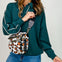 Modal Scuba Piping Polo Top in Midnight Green Cream