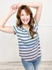 STRIPED V-NECK TOP