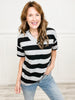 V-NECK STRIPE TOP