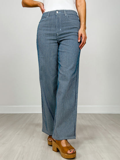 Striped Stretch Twill Pants