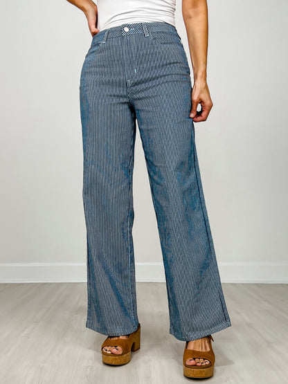 Striped Stretch Twill Pants