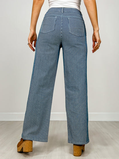 Striped Stretch Twill Pants