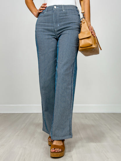 Striped Stretch Twill Pants