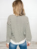 Long Sleeve Striped Terry Cloth Top