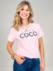 Iconic Like COCO Rhinestone Graphic Tee