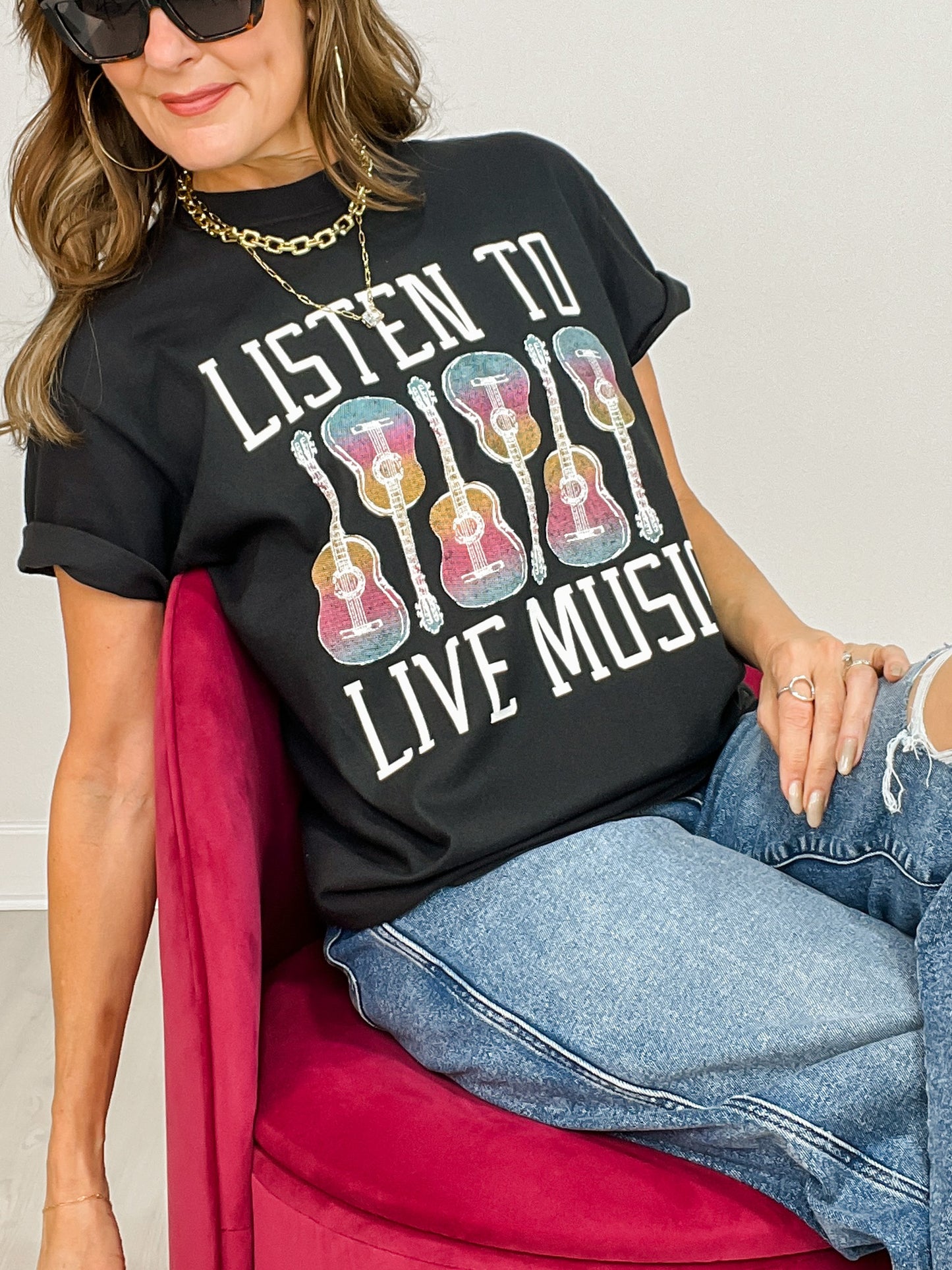 Listen To Live Music Graphic Tee