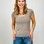 Ribbed Short Sleeve Basic Scoop Neck Top