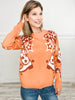 Cowboy Pattern Jacquard Long Sleeve Crew Neck Sweater