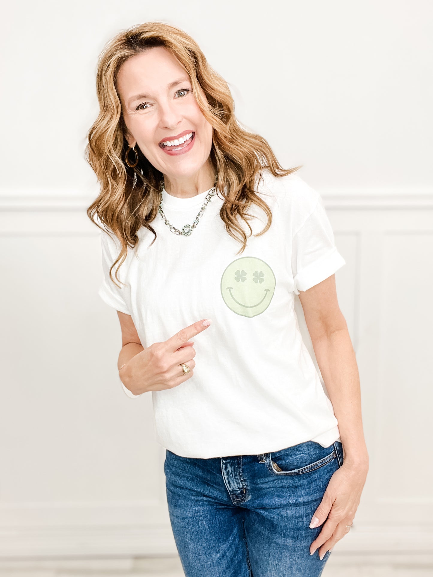 Smiley Saint Patrick's Day Graphic Tee