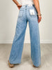 MICA Denim High Rise Wide Leg Patch Pockets
