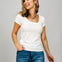 Ribbed Short Sleeve Basic Scoop Neck Top
