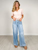 MICA Denim High Rise Wide Leg Patch Pockets
