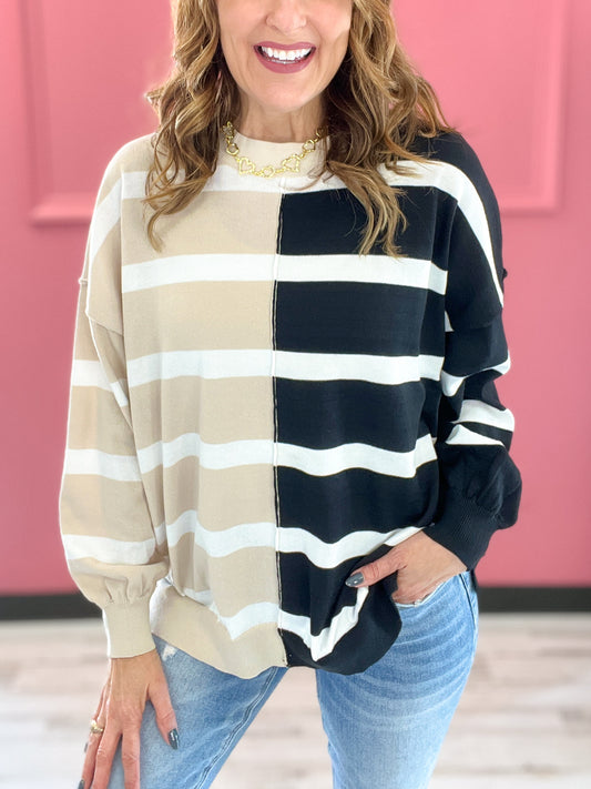 Cozy Striped Knit Top