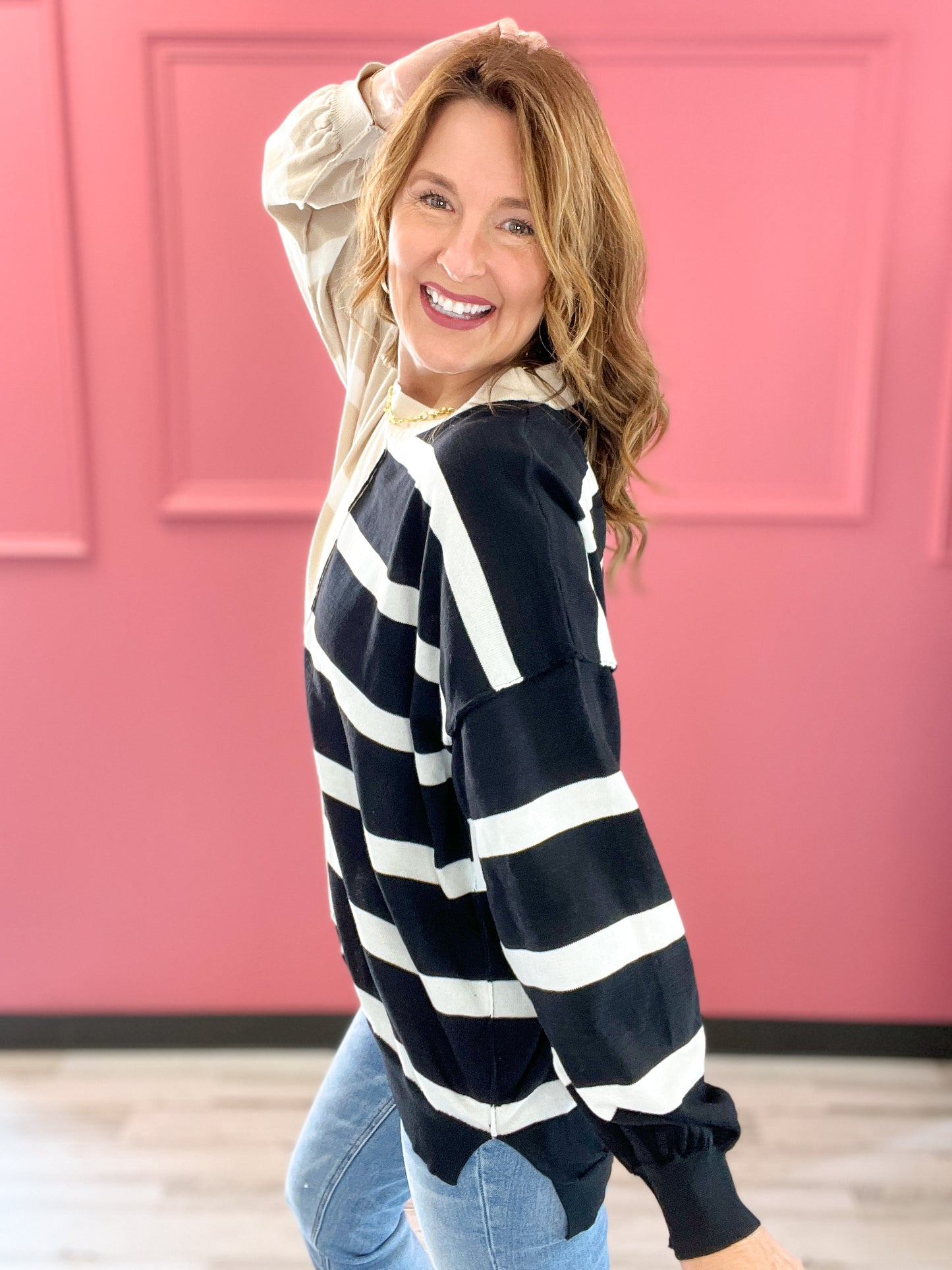 Cozy Striped Knit Top