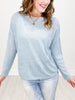Lightweight Drop Shoulder Pullover Rib Knit Top