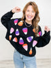 Halloween Candy Corn Embroidery Cropped Sweatshirt