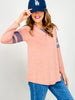 Long Sleeve Tri-blend Colorblock Knit Top