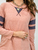 Long Sleeve Tri-blend Colorblock Knit Top
