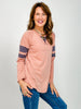 Long Sleeve Tri-blend Colorblock Knit Top