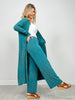 Sunrise Ribbed Knit Cardigan & Pants Set in JEWEL GREEN