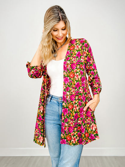 Liz Open Front Floral Cardigan