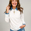 Lightweight Luxe Sweater with Removable Collar in White