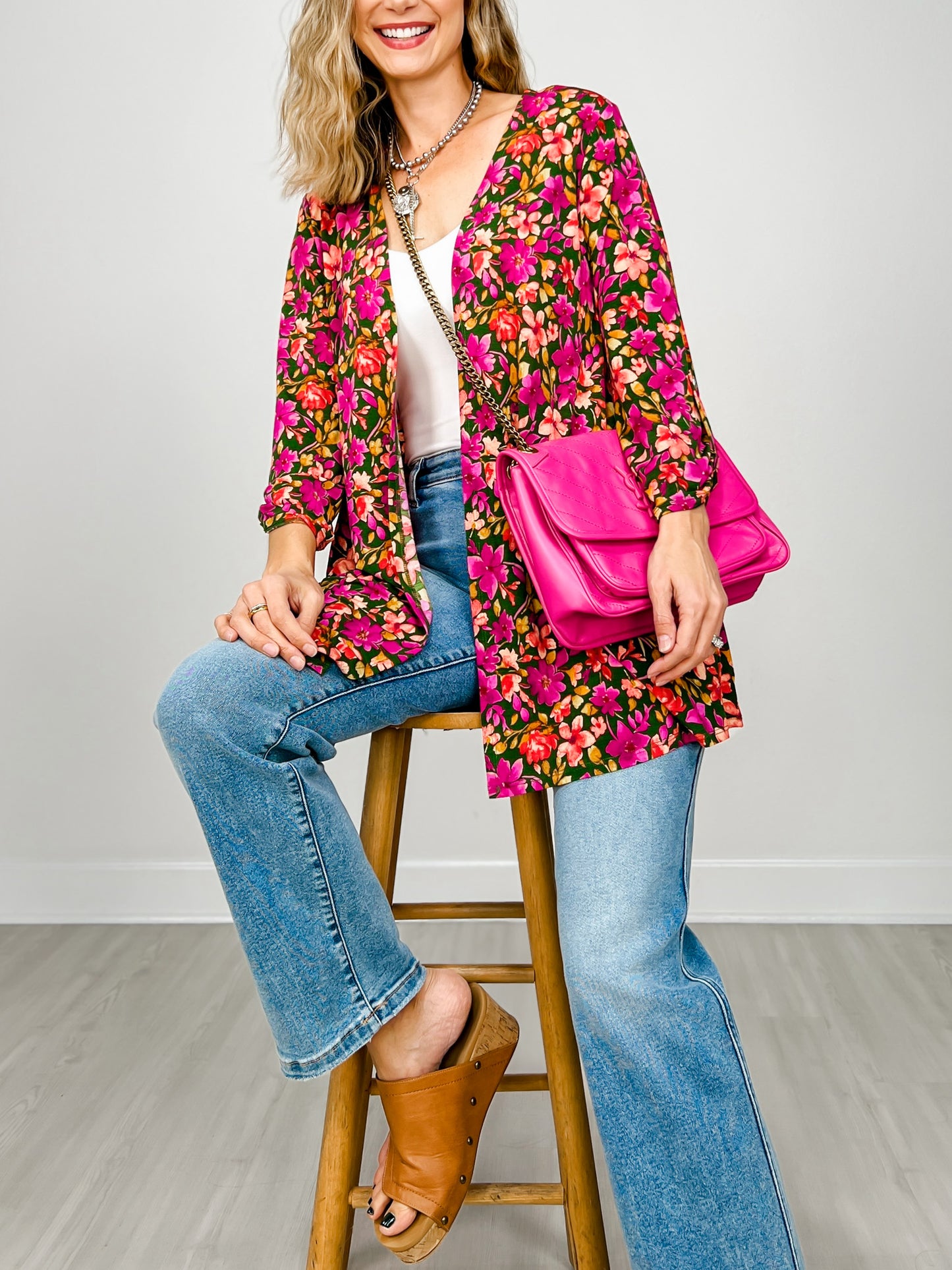 Liz Open Front Floral Cardigan
