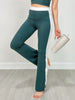 Butter Soft Side Stripe Flare Leggings in Smoked Spruce