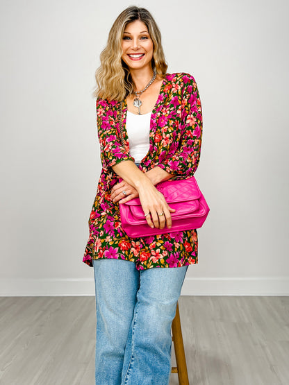 Liz Open Front Floral Cardigan