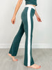Butter Soft Side Stripe Flare Leggings in Smoked Spruce