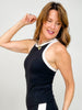Butter Soft Contrast Racerback Tank Top in Black White