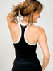 Butter Soft Contrast Racerback Tank Top in Black White