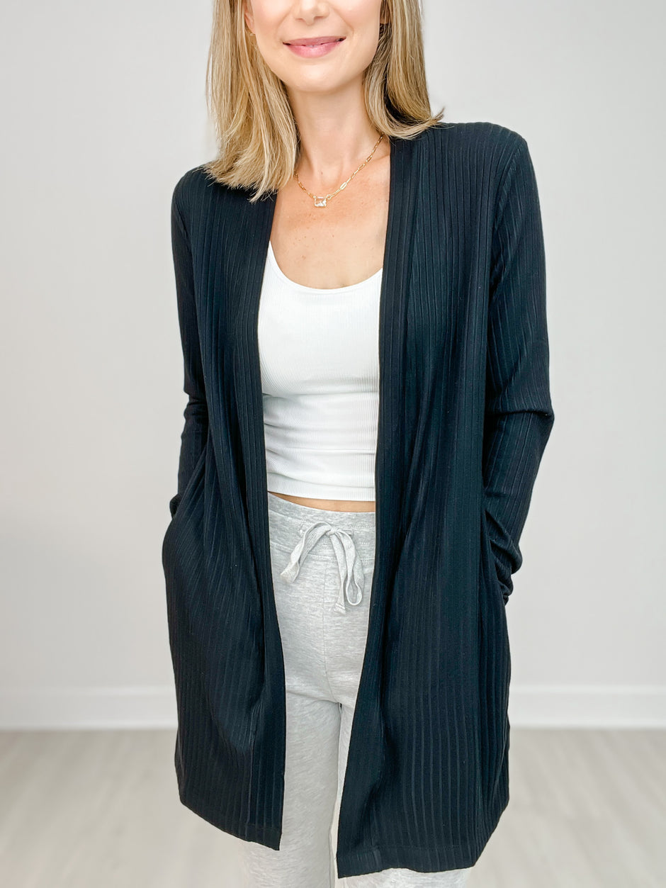 Soft Ribbed Longline Cardigan