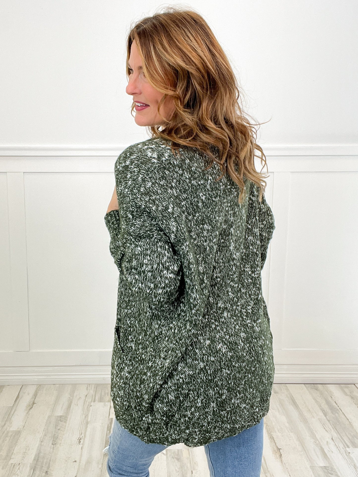 The Whole Nine Yarn Open Front Cardigan with Pockets