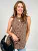 Ribbed Leopard Print Sleeveless Top