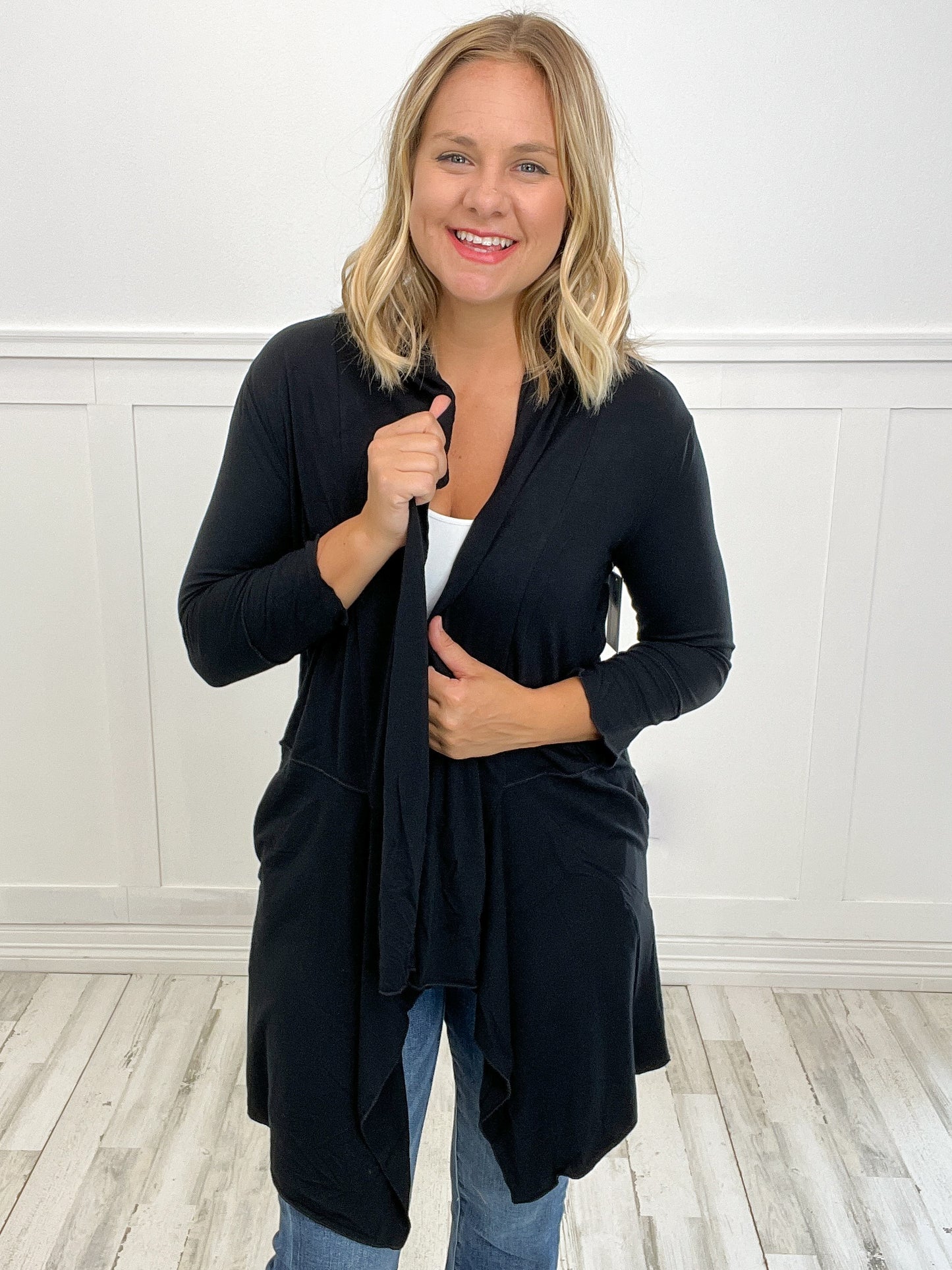 Tonight's the Night Half Duster Solid Cardigan