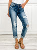 Judy Blue "Heidi"  Destroyed Bleach Splattered Boyfriend Jean