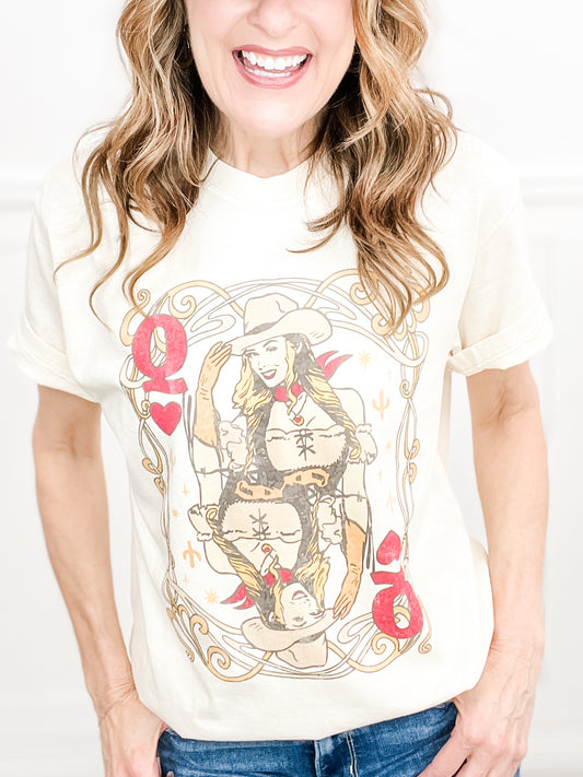 Cowgirl Queen of Hearts Graphic Tee