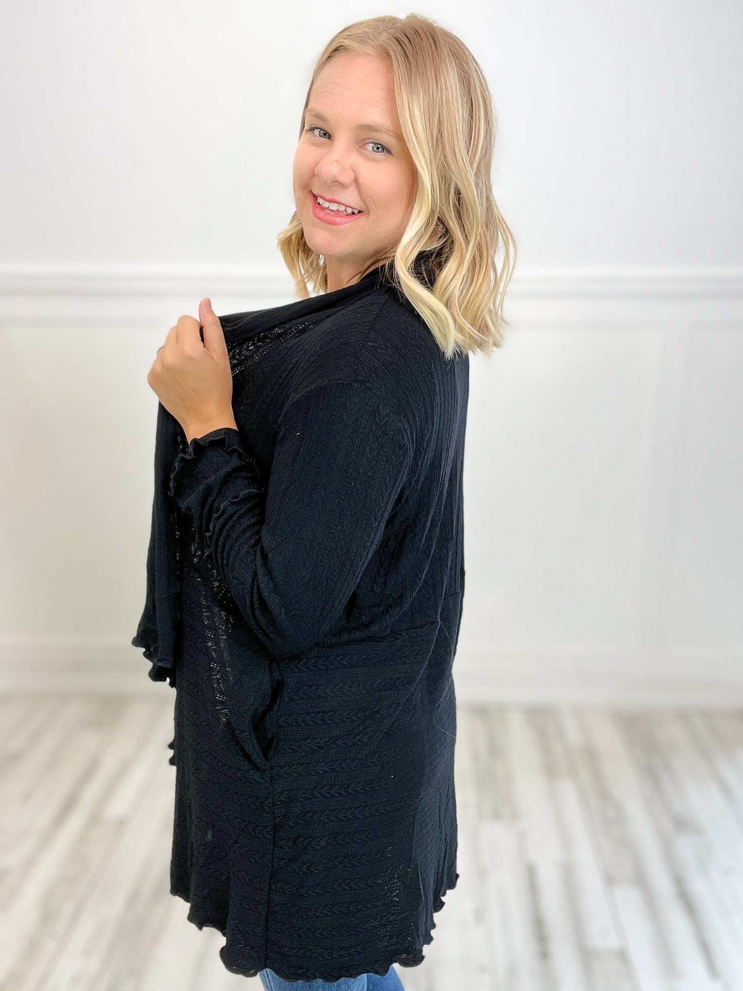 Drape Detail Half Duster Cardigan