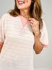 Thermal Knit Short Sleeve Top with Rounded Neckline