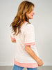 Thermal Knit Short Sleeve Top with Rounded Neckline