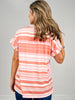Pink Multi Stripe Short Sleeve Knit Top
