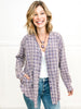 Mineral Washed Oversized Plaid Tunic Top