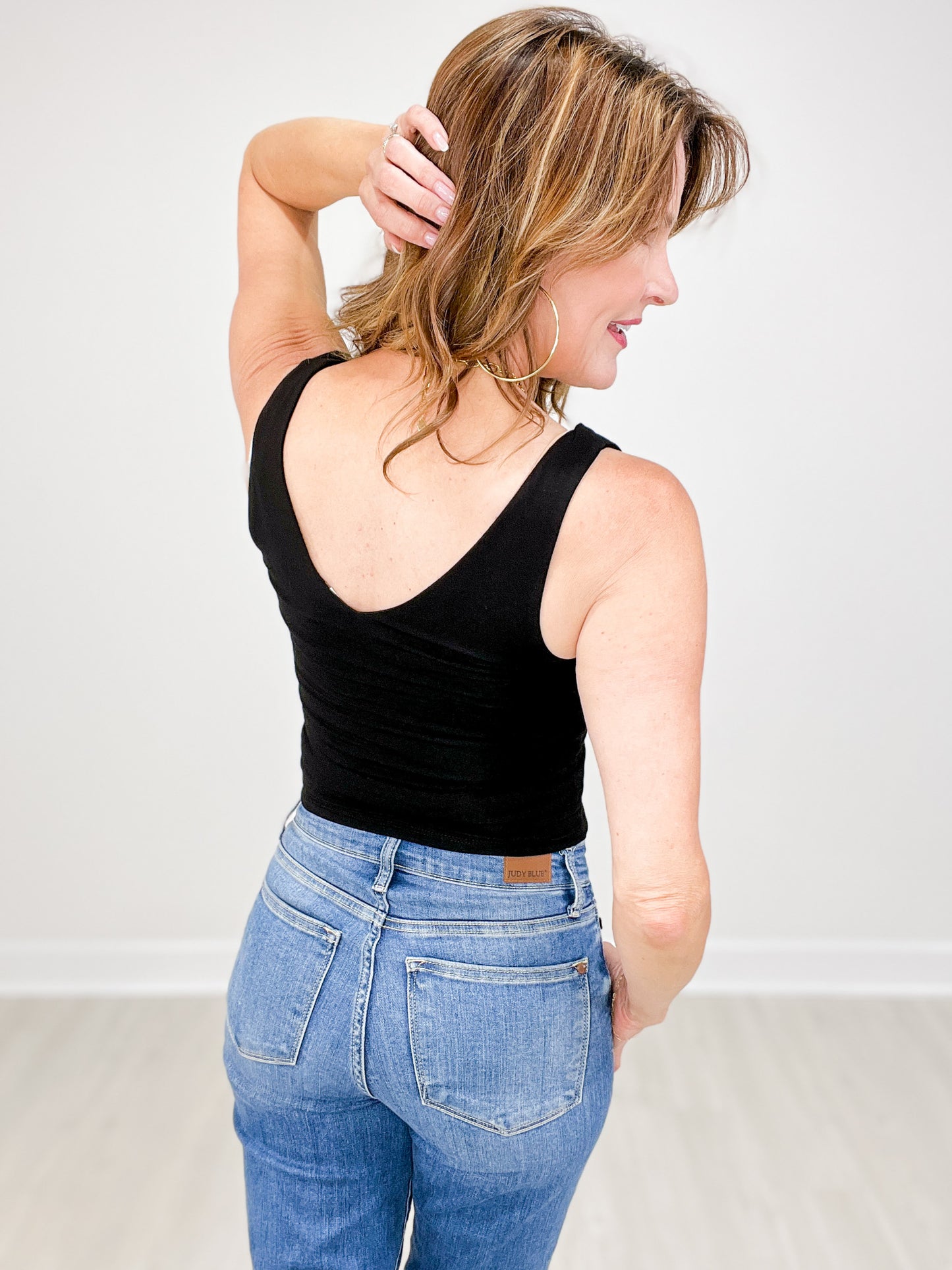 Basic V-Neck Jersey Tank Top